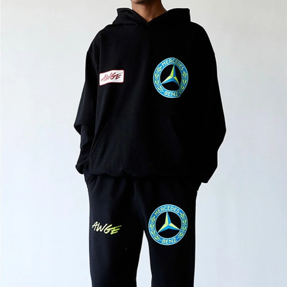 AWGE X Mercedes Benz - ASAP Mob A$AP Rocky Long Sleeve Black Pants Sweats Hoodie - Picture 5 of 8